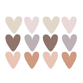 Sipo, Naklejki na ścianę dla dzieci, Serca Boho, 3 szt.