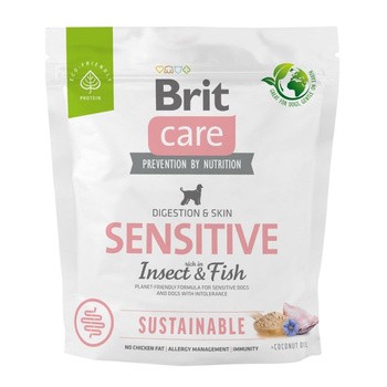 Brit Care Sustainable Sensitive, karma sucha dla dorosłych psów wszystkich ras o wrażliwej skórze i sierści, owady i ryba, 1 kg