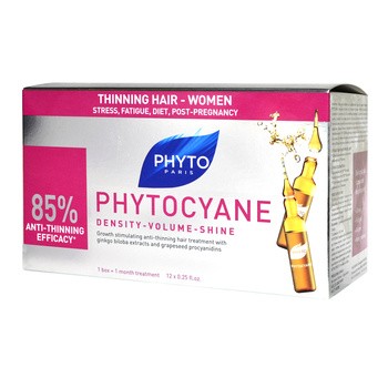 Phytocyane, rewitalizujące serum przeciw wypadaniu włosów u kobiet, 7,5 ml, 12 amp