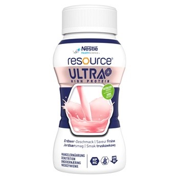 Resource Ultra+, płyn, smak truskawkowy, 200 ml x 4