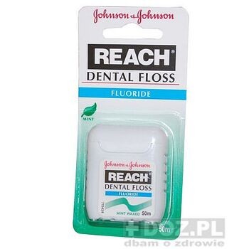 Johnson's Reach Flos, nić dentystyczna miętowo - woskowe, 50 m