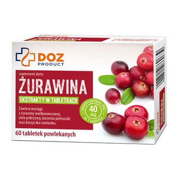 DOZ PRODUCT Żurawina, tabletki powlekane, 60 szt.