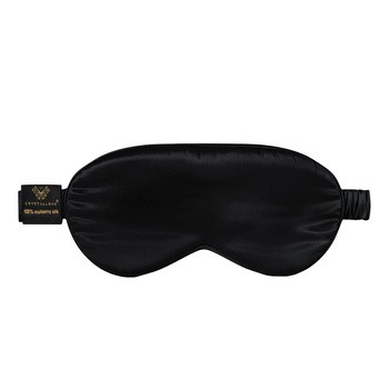 Crystallove, opaska na oczy z jedwabiu, czarna, 1 szt.