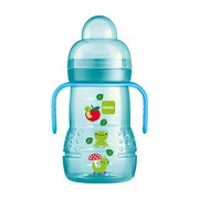 alt MAM Trainer, butelka treningowa z ustnikiem, 4 m+, niebieska,  220 ml