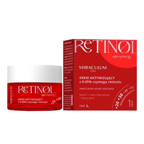 Miraculum Retinol Age-Synergy, Gesichtscreme z 0,05% Retinol, für die Nacht, 50 ml
