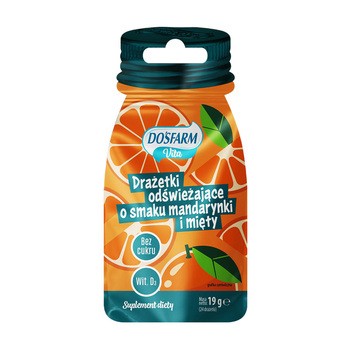 Dosfarm Vita, drażetki odświeżające o smaku mandarynki i mięty, 24 szt. (19 g)