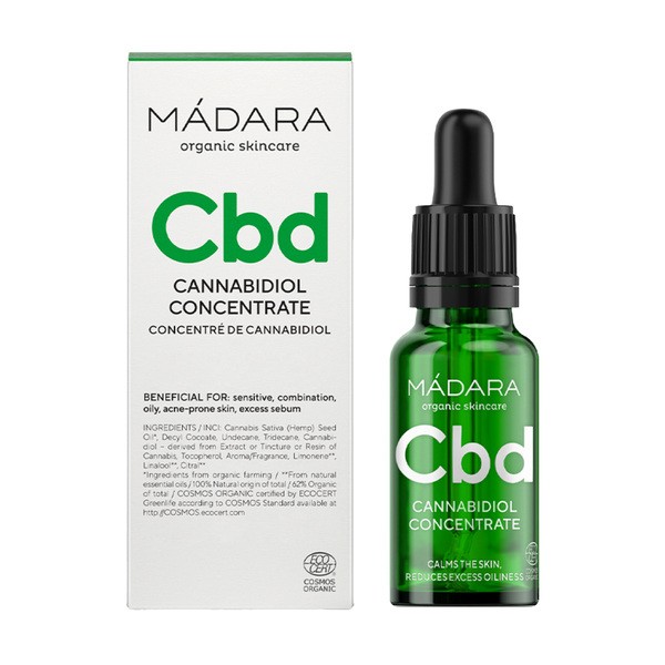 Madara Madara Custom Actives, Cannabidiol, serum-Konzentrat für das Gesicht z CBD, 17.5 ml — Inhaltsstoffe und Bewertung