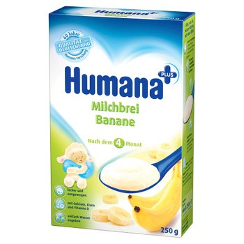 Humana, kaszka mleczna z bananami, 250 g