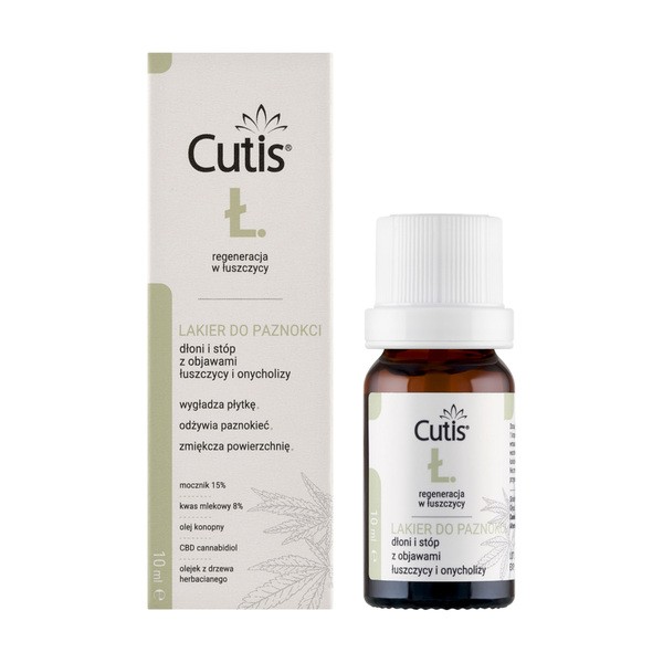 Cutis Cutis Ł, lakier do paznokci + CBD kannabidiol, 10 ml