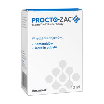 Procto-Zac Memethol Barrier Spray, na hemoroidy i szczeliny odbytu, 10 ml
