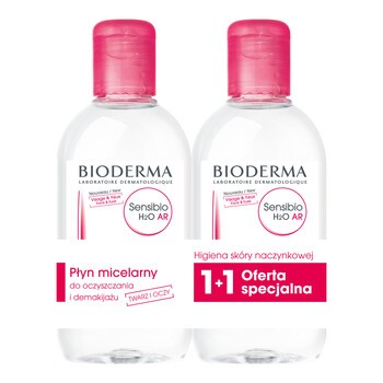 Zestaw Promocyjny Bioderma Sensibio AR H2O, płyn micelarny do skóry z problemami naczynkowymi, 250 ml x 2 szt.
