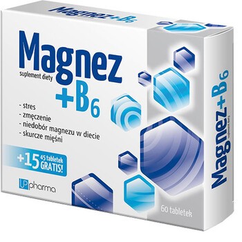 Magnez + B6, tabletki, 60 szt (45 szt+15szt)