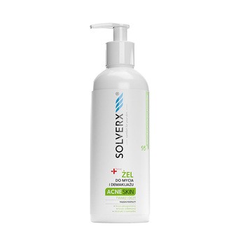 Solverx Acne Skin, żel do mycia i demakijażu twarzy i oczu, 200 ml