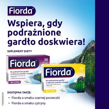 Fiorda, pastylki do ssania, smak malinowy, 30 szt.