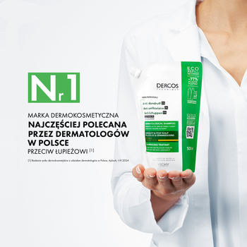 Zestaw Dercos DS, szampon przeciwłupieżowy, włosy suche, 390 ml + opakowanie uzupełniające, 390 ml