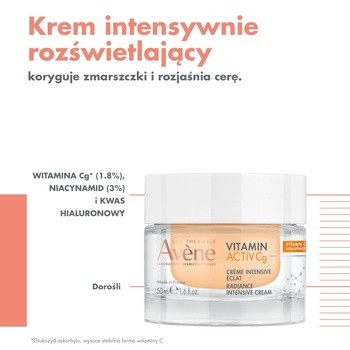 Avene Vitamin Activ Cg, krem intensywnie rozświetlający, 50 ml