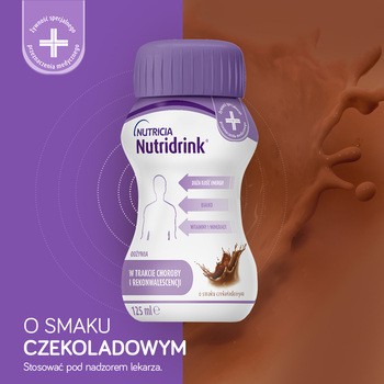Nutridrink, smak czekoladowy, płyn, 4 x 125 ml