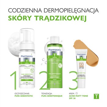 Pharmaceris T Acne Matt Tone, krem BB przeciwtrądzikowy, 02 natural, 30 ml