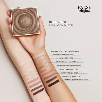 Paese Selfglow, paleta cieni Rose Nude, 12 g