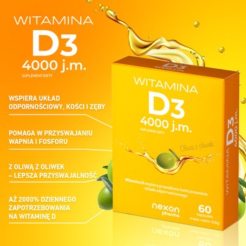 Witamina D3 4000 j.m., kapsułki, 60 szt.