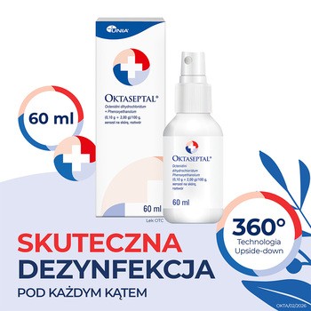 Oktaseptal, (0,10 g+2,00 g)/100 g, aerozol na skórę, 60 ml
