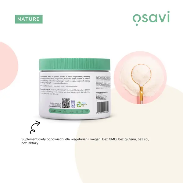 Инулин Osavi Nature из корня цикория, для кишечника, порошок, 270 г — фото 7
