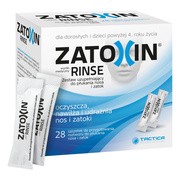 Zatoxin Rinse, zestaw do płukania nosa i zatok, zestaw uzupełniający, 28 sasz. https://azcdn.doz.pl/image/d/product/d68b87cb-scale-180x180.png