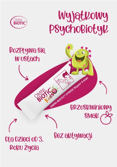 Пробиотик Omni-Biotic Stress Repair 9 Kids, для детей с 3 лет, персик, порошок, 28 саше — фото 2
