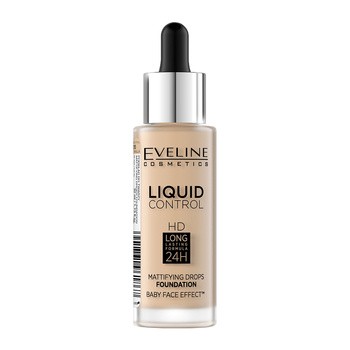 Eveline Cosmetics Liquid Control HD, matujący podkład do twarzy nr 015 w kolorze Light Vanilla, 32 ml