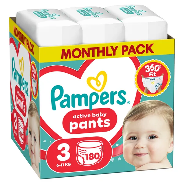 Набор подгузников-трусиков Pampers Active Baby Pants, размер 6, 120 шт + размер 3, 180 шт — фото 3