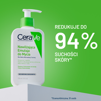CeraVe, nawilżająca emulsja do mycia dla skóry normalnej i suchej, 236 ml