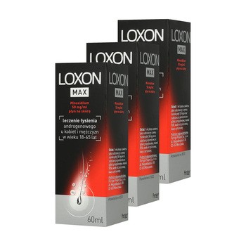 Zestaw 3x Loxon Max (Loxon 5%), 50 mg/ml, płyn na skórę, 60 ml