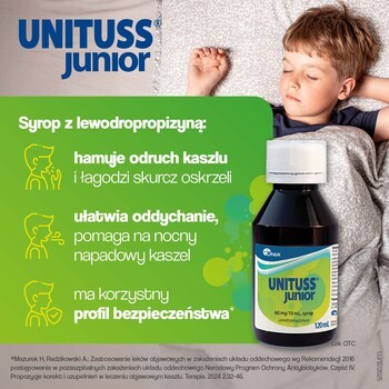 Unituss Junior, 60 mg/10 ml, syrop, 120 ml