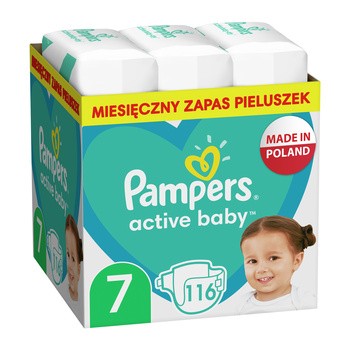 Pampers Active Baby 7, (15+ kg), pieluszki jednorazowe, 116 szt.