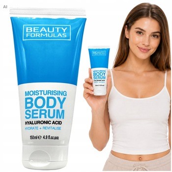 Beauty Formulas, nawilżające serum do ciała z kwasem hialuronowym, 150 ml