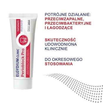 Zestaw Eludril Classic, płyn do płukania jamy ustnej, 500 ml + Elgydium Clinic Perioblock Pro, pasta do zębów, 50 ml