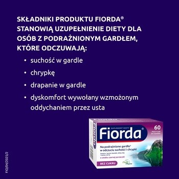 Fiorda, pastylki do ssania, smak czarnej porzeczki, 60 szt.