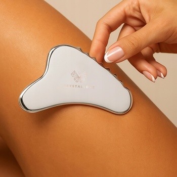 Crystallove, płytka do masażu ciała gua sha ze stali nierdzewnej, 1 szt.