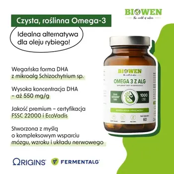 Biowen Omega 3 z Alg, kapsułki miękkie, 60 szt.