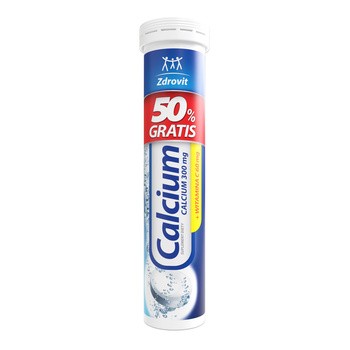 Zdrovit Calcium 300 mg + Witamina C, tabletki musujące, smak mandarynkowy, 20 szt.