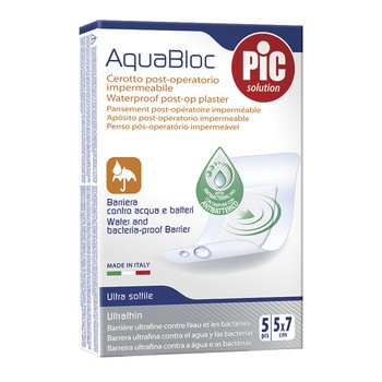 PiC AquaBloc, plaster pooperacyjny, 5 x 7 cm, 5 szt.