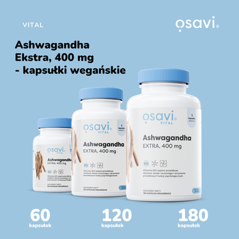 Osavi Ashwagandha Extra 400 mg, kapsułki twarde, 180 szt.