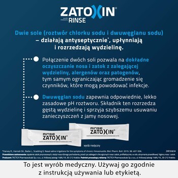 Zatoxin Rinse Zestaw do płukania nosa i zatok, uzupełnienie, proszek, 30 saszetek