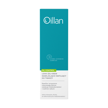 Oillan Oil Control, lekki żel-krem nawilżająco-matujący do twarzy dla skóry mieszanej i tłustej, 50 ml