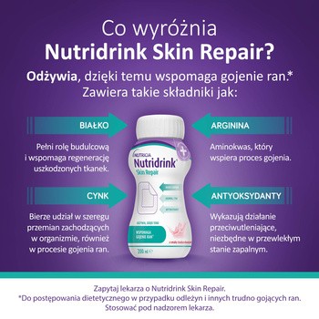 Nutridrink Skin Repair, smak truskawkowy, płyn, 4 x 200 ml