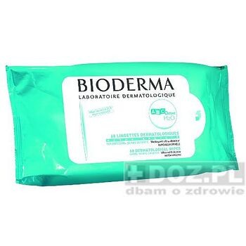 Bioderma Abcderm, chusteczki, oczyszczająco-nawilżające, hipoalergiczne, 60 szt.