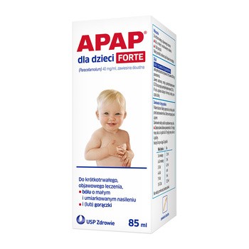 Apap dla dzieci forte, 40 mg/ml, zawiesina doustna, 85 ml