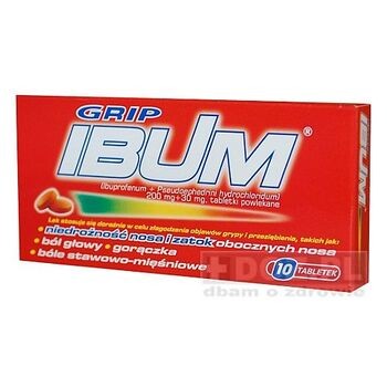 Ibum Grip ( Ibum Extra ), tabletki powlekane, 200 mg + 30 mg, 10 szt