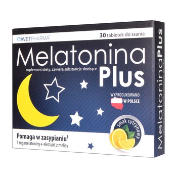 Melatonina Plus, tabletki do ssania, 30 szt.