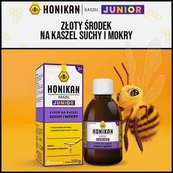 Honikan Kaszel Junior, syrop na kaszel suchy i mokry, 230 g